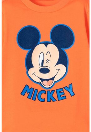 Camiseta De Mickey Mouse Manga Corta Naranja Para Niño 2T
