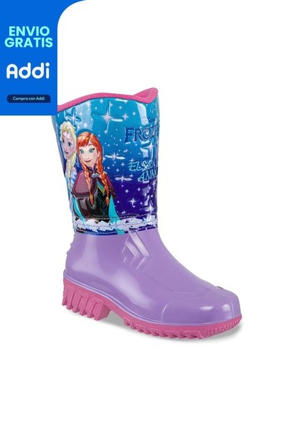 Botas De Lluvia Tulipanes Frozen Lila-Fuc Para Niña Disney