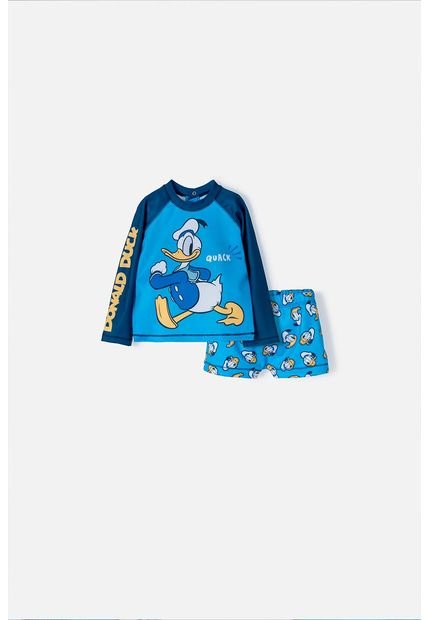 Conjunto De Baño De Donald Manga Larga Azul Para Bebé Niño 3-6