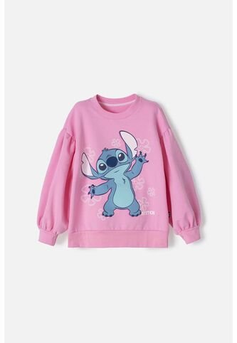 Buzo De Lilo Y Stitch Rosado De Cuello Redondo Para Niña 12 Disney
