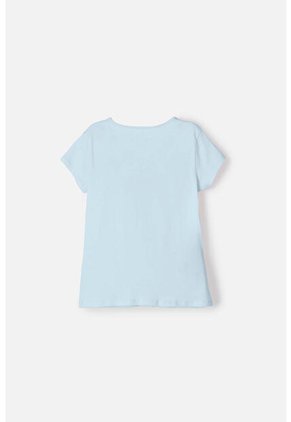 Camiseta De Stitch Manga Corta Azul Para Niña 10