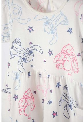 Vestido De Stitch Marfil Estampado Para Bebé Niña 9-12