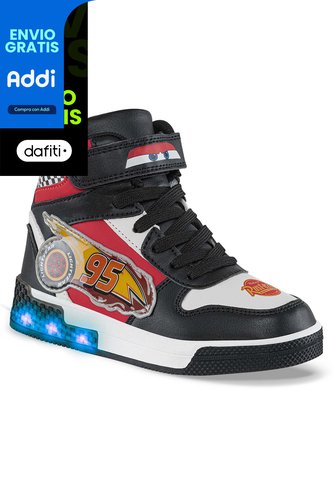 Tenis Con Luces Cars Fespin Negro Disney Para Niño Disney