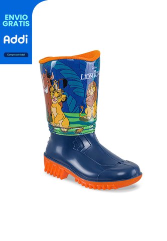 Botas Lluvia Mufa Rey Leon Azul Naranja Dis Azul-Nar Para Niño Disney Disney