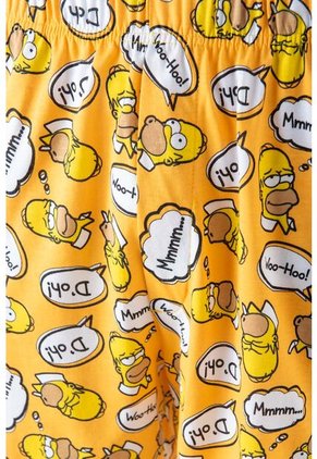 Pijama De Los Simpson Negra Y Amarilla Con Pantalón Corto Para Hombre M