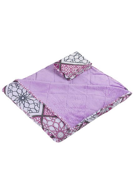 Quilt Cobija Lila Atenas Algodón Poliéster Estampado Doble Quilt Cobija Lila Atenas Algodón Poliéster Estampado Distrihogar
