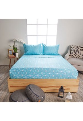 Juego De Sábanas Geométrico Microfibra Juego De Sábanas Geométrico Microfibra Doble Distrihogar