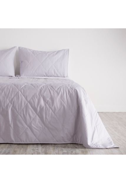 Cubrelecho Doble Faz Algodón Orgánico / Poliéster Gris Claro Cubrelecho Doble Faz Algodón Orgánico / Poliéster Gris Claro Doble Distrihogar