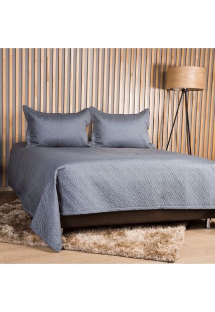 Quilt Dobla Faz Gris Essencial Microfibra Quilt Dobla Faz Gris Essencial Microfibra Extradoble Distrihogar