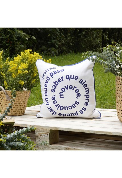 Cojín Mi Sangre Transformar 100% Poliéster Blanco Cojín Mi Sangre Transformar 100% Poliéster Blanco 45x45 Cm Distrihogar