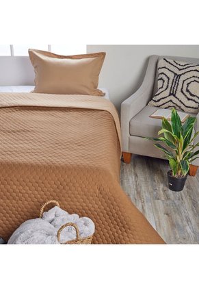 Cubrelecho Doble Faz Café Microfibra Cubrelecho Doble Faz Café Microfibra Sencillo Distrihogar