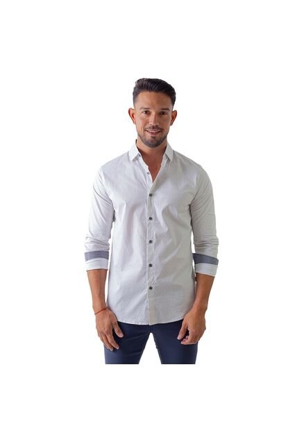 Camisa Casual Dkny Blanco Para Hombre