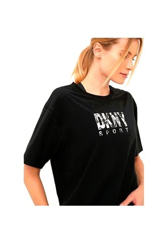 Camiseta Casual En Algodón DKNY Negro Para Mujer Dkny