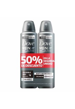 Desodorante Dove Spray Men Care Dry 2x89 Gramos 50% 2da Unidad
