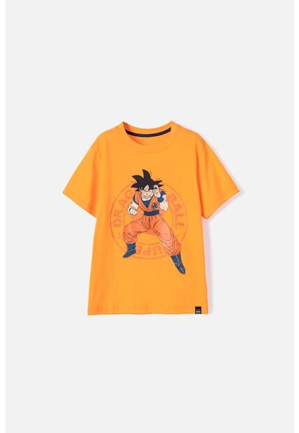 Camiseta De Dragon Ball Manga Corta Naranja Para Niño 12