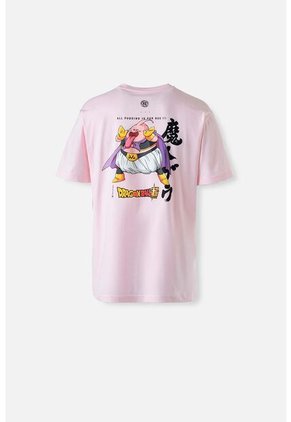 Camiseta De Dragon Ball  Super Rosada Manga Corta Para Hombre L