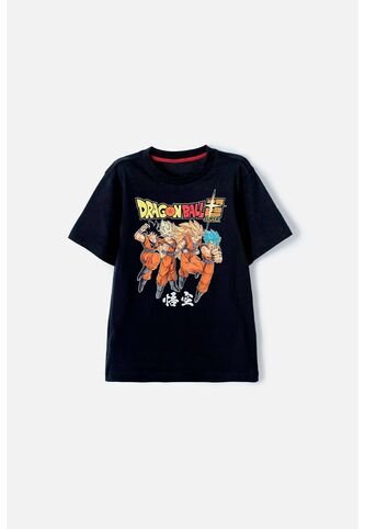 Camiseta De Niño, Manga Corta Negra  De Dragon Ball Toei Animation Inc 10 DRAGON BALL