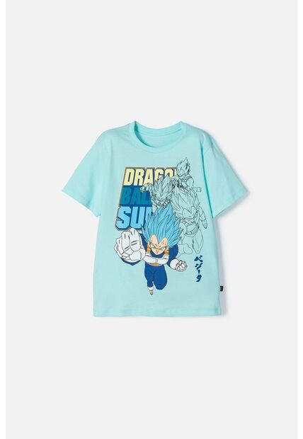 Camiseta De Dragon Ball Manga Azul Corta Para Niño 12