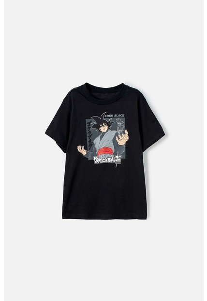 Camiseta De Dragon Ball Manga Corta Negra Para Niño 10