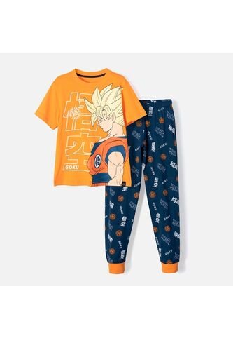 Pijama De Dragon Ball De Pantalón Largo Naranja Y Azul Para Niño 6 DRAGON BALL