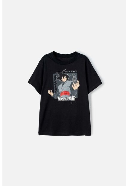 Camiseta De Dragon Ball Manga Corta Negra Para Niño 6