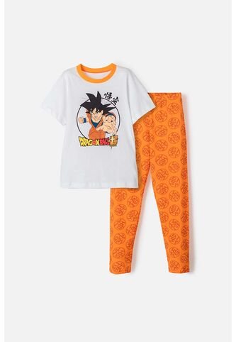 Pijama De Dragon Ball De Pantalón Largo Blanco Para Niño 6 DRAGON BALL