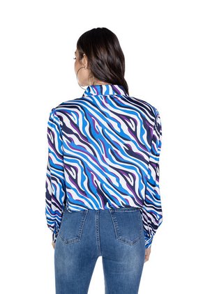 BLUSA CEBRADA MANGA LARGA PARA MUJER