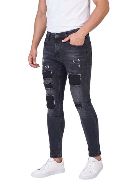 Jean Slim Fit Con Rotos Para Hombre