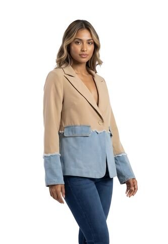 Blazer Clásico Con Base Denim Para Dama DREAMER