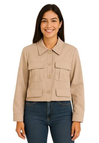 Chaqueta Casual De Bolsillos Frontales Para Mujer  DREAMER