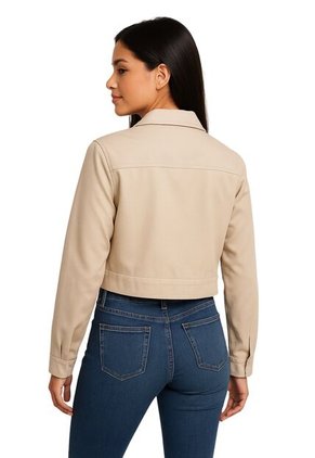 Chaqueta Casual De Bolsillos Frontales Para Mujer 