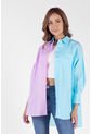 Camisa Overzise Doble Tono Morado Para Mujer de DREAMER