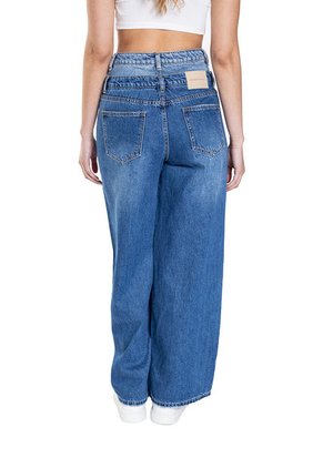 JEAN WIDE LEG DOBLE PRETINA