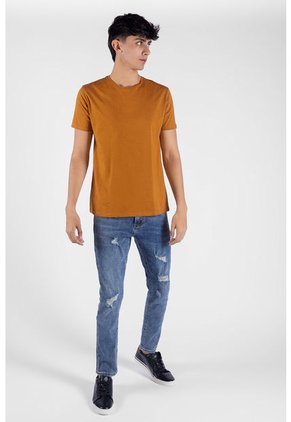 Camiseta Básica Color Café Para Hombre