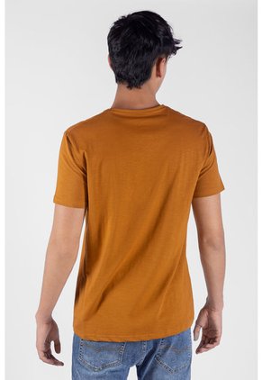 Camiseta Básica Color Café Para Hombre