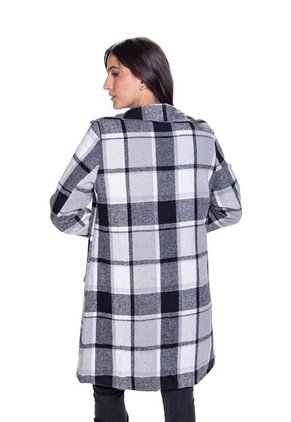 Abrigo Paño Con Solapa A Cuadros