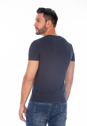 Camiseta Básica Color Azul Para Hombre