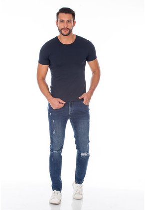 Camiseta Básica Color Azul Para Hombre