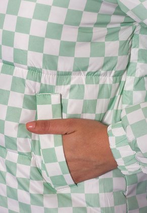 Chaqueta A Cuadros Verde Para Mujer