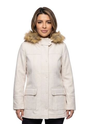 Abrigo Largo Con Capucha De Peluche Para Dama DREAMER