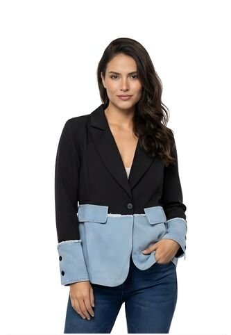 Blazer Clásico Con Base Denim Para Dama DREAMER