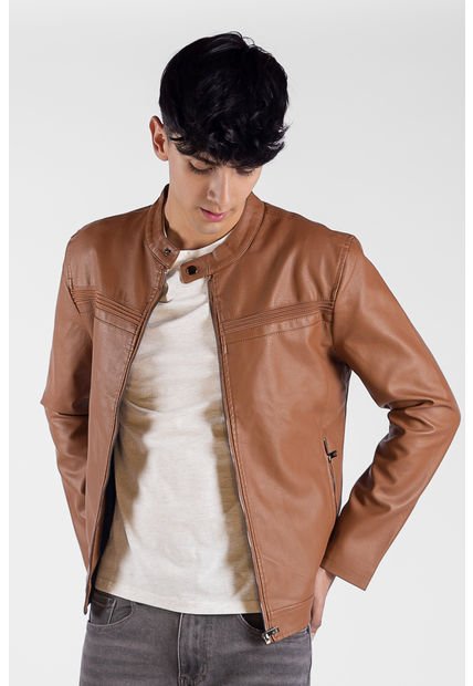 Chaqueta Tipo Cuero Para Hombre