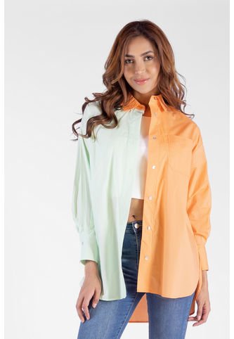 Camisa Overzise Doble Naranja Tono DREAMER