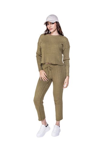 Set Comfy Tejido Verde Para Mujer DREAMER