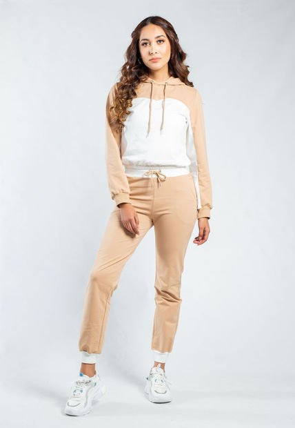 Sudadera Bicolor Blanca Y Beige Para Mujer - Compra Ahora | Dafiti Colombia