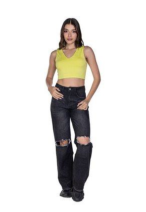 Top Basic Cuello V Para Mujer