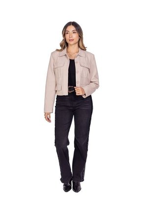 Chaqueta Casual De Bolsillos Frontales Para Mujer