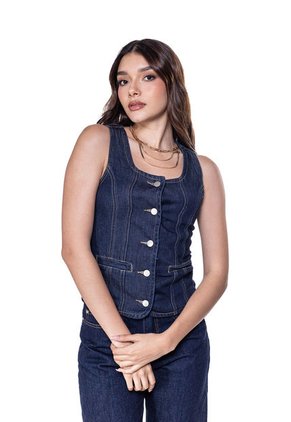 CHALECO DAMA DENIM