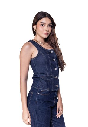 CHALECO DAMA DENIM