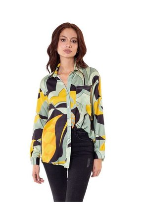 Camisa En Satín Print